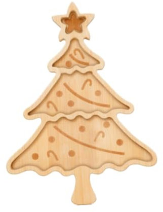 Sharplace Christmas Tree Shaped Plate, Xmas Tree Dessert,Serving Dish,Salad Tray Appetizer Tray, Wooden Plate,for Anniversary Fruit