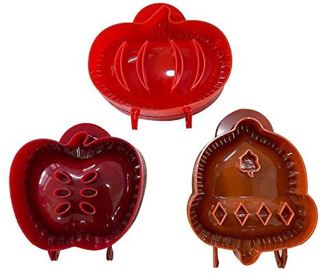 Lot de 3 moules à tarte de poche en forme de pommes, citrouilles et glands