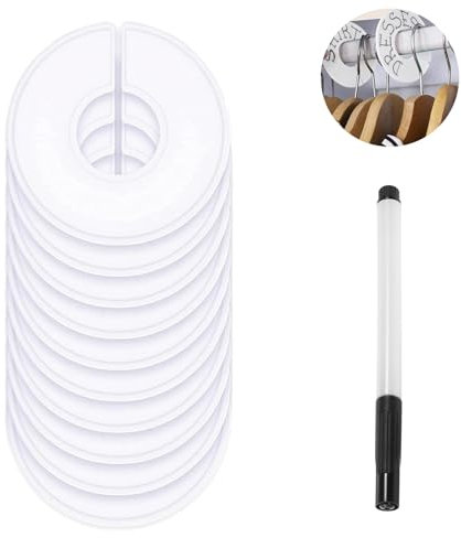 Größen Teiler, Kleidergrößen Teiler, 10 Stück Weiße Schrank-Trennwände, Kleiderständer, Größenteiler, Kunststoff-Größentrenner, Trennwände für Schrank