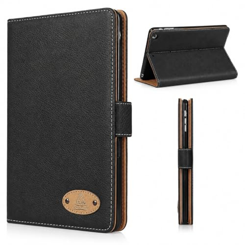 Gorilla Tech - Custodia protettiva per tutti i modelli di iPad, in vera pelle, con supporto, colore nero, iPad Pro 12,9 (2021) di quinta generazione)