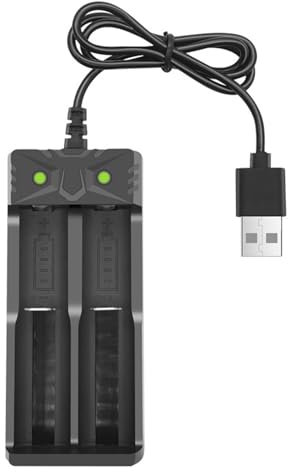 Veesper Batterie à 2 Slot 18650, Batterie au Lithium USB 5V avec Protection Contre Les surcharges, Conception télescopique Universelle pour 18650/18500/16340/14500