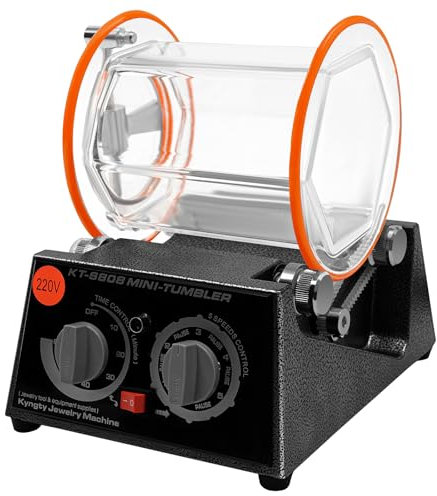 Ealtqund Tumbler Jewelry Polisher, 3000g Rotary Tumbler 5 Speed Adjustable Gears Jewelry Finisher 220V Jewelry Polishing Finishing Machine, Rock Tumbler Kit for Rock Stone Coins