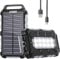 WOWMVP Solar Power Bank 26800mAh, PD15W USB C Portable Solar Charger Fast Charging External Battery Pack with 3 Outputs 2 Inputs and LED Light for Outdoor Phone Tablets and More (Gray)