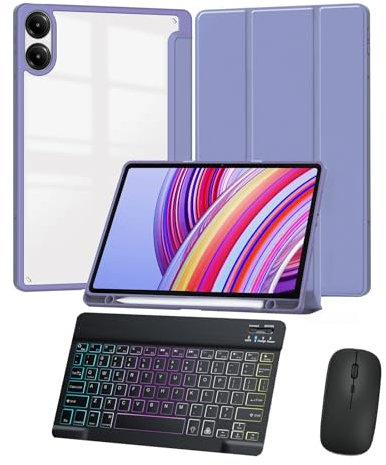Tastiera per Xiaomi REDMI PAD 2 11 pollici (2025) Custodia, funzione di accensione/spegnimento automatica e guscio protettivo con angoli di visione multipli, mouse Bluetooth e tastiera