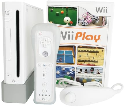 Crownrock Enterprises Wii Console Bundle (White) with Wii Play Game (1 Player) - Smart TV Compatible (Renewed)