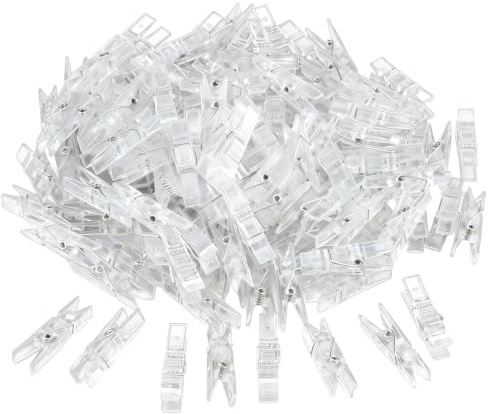 Juhuifu 150 Pinces À Linge Transparentes Miniatures 2,5CM, Petites Pinces en Plastique pour Photos Suspension, DIY, Création Manuelle, Cartes - pour Studios Photo, Famille, Photographes Et Amateurs