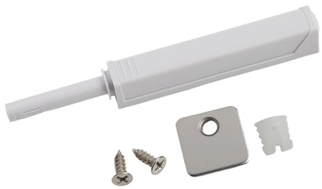 Push to Open Türschnäpper mit magnetischer Spitze und Federkolben für grifflosen Schrank, Schublade, Kleiderschrank, Wohnmobil, ABS-Gehäuse in Schwarz