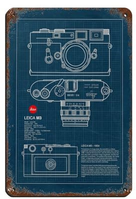 Leica M3 Kamera, Retro-Poster, Metall-Blechschild, schicke Kunst, Retro, Eisenmalerei, Bar, Menschen, Höhle, Café, Familie, Garage, Poster, Wanddekoration, 20 x 30 cm