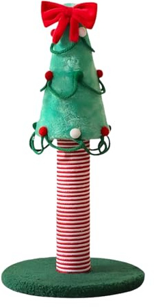 Torre de escalada de gato para árbol de Navidad, poste resistente a los arañazos para gatitos y cachorros y espaciosa base rascador para gatos