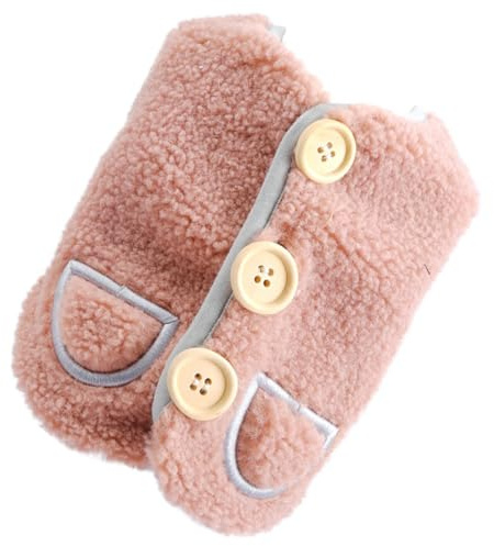 iplusmile Warme Welpenknopf Weste aus Baumwolle Pink XL Hundebekleidung für Kaltes Wetter Kuschelige Haustierjacke