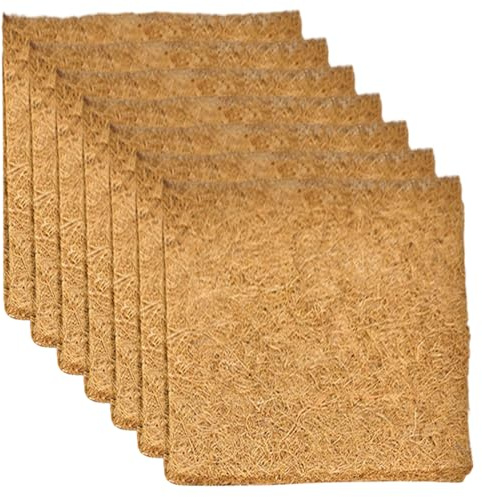CAKEEYUM 7 Stück Hühner-Nistunterlage, wiederverwendbar und waschbar, leicht zu reinigen, Dicke Kokosfaser-Hühnereinstreu für Hühnerstall, 30, 5 x 30, 5 cm, Nistkasten, Einstreu, Nistkasten, Pa