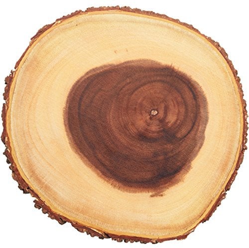 Artesa Natural Wooden Tree Trunk Cheese Board / Serving Platter with Bark Edge - Round, Brown, 21 cm (8)