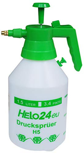 Helo 'H5' Drucksprüher 1,5 Liter, 1 Bar Duck, Druckentlastungsventil, Garten Pumpsprüher Drucksprühflasche aus PE Kunststoff mit Verstellbarer Düse aus Messing und chemikalienbeständigen Dichtungen
