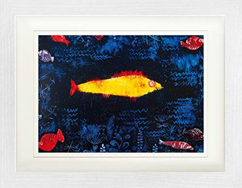 1art1 Paul Klee Poster Der Goldene Fisch, 1925 Gerahmtes Bild Mit Edlem Passepartout | Wand-Bilder | Im Bilderrahmen 40x30 cm