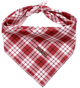 lionet paws Bandana für Hund Kopftücher Hundehalstuch Dreieckstuch für Kleine, Mittelgroße und Große Hunde Rot kariert