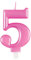 Dazzling Metallic Pink Number 5 Birthday Candle - Perfect Cake Topper for Unforgettable Milestones - 1 Pc