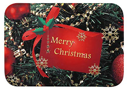 Tür Teppich Weihnachten Fußmatte Flanell Badematte Badteppich Rutschfester Fußabtreter Badvorleger Weihnachtsmotiv Haustürmatte Küche Badezimmer Schlafzimmer Tür Matte Familie Deko Weihnachtsdeko