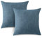 Artscope 2er Set Kissenbezug Einfarbig Wurfkissenbezug, Leinen Kissenbezüge Moderne Dekokissen Kissenhülle Set Kissen Fall für Sofa Auto Schlafzimmer Zuhause Dekor 18x18 Zoll 45x45cm Blau