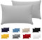 Dreamzie Set mit 2X Kissenbezüge Baumwolle 100% Jersey Baumwolle - Kissenhülle 2er Pack - Bettwäsche Doppelbett Kissenbezug - Kissen Schoner - Resistent und Hypoallergen (40 x 60 cm, Grau)