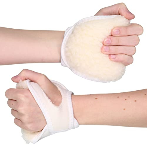Solace Bracing Super Soft Sheepskin Palm Protector - British Made & NHS Supplied Sweat Absorbent Palm Grip - Ideal for the Elderly, MS, Strokes, Hand Contractures & More - Left Hand - XS