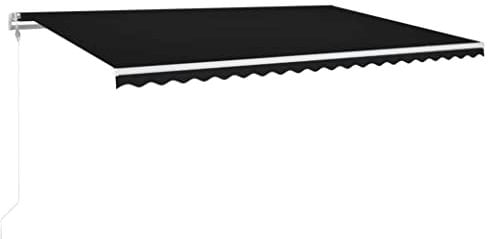 vidaXL Markise Automatisch mit LED Windsensor Gelenkarmmarkise Sonnenmarkise Balkonmarkise Sonnenschutz Sichtschutz Terrasse Garten 500x300cm Anthrazit