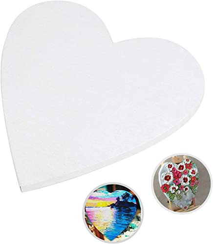 1 lot de toile vierge pour artiste - 30 cm - Cadre en toile tendue - Panneau d'art en forme de cœur pour peinture à l'huile acrylique