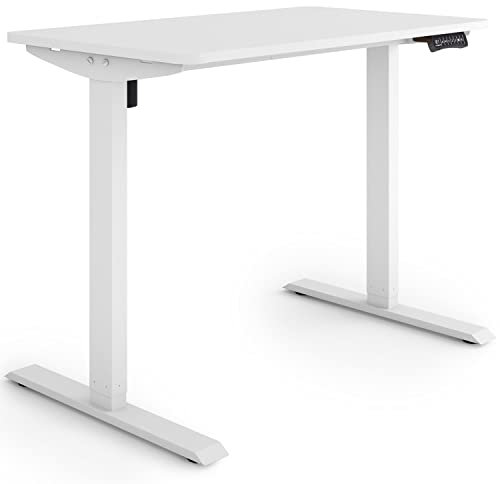 ESMART Germany ETX-121WW 100x60cm Weiß Ergonomischer Steh-Sitz-Schreibtisch Stufenlos elektrisch höhenverstellbar 73,5-123,5cm 3X Memory Aktivitätserinnerung Soft-Start/Stopp Schnelle Montage