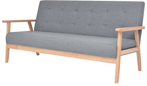 ZQQLVOO Empfangszimmer, Couch, Couchgarnitur, Sofagarnitur Gepolstertes Sofa,3-Sitzer-Sofa Stoff Hellgrau,für Wohnzimmer Schlafzimmer B üro, komfortabel langlebig