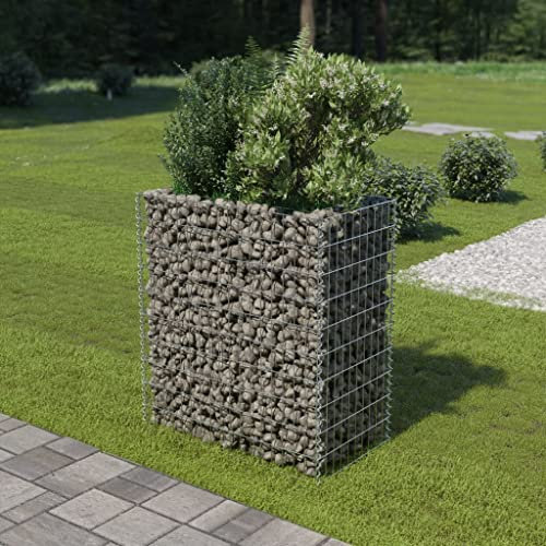 Chenshu Gabionen-Hochbeet, Pflanzkübel, Kräuterbeet, Hochbeete-kit, Pflanztrog, Vertikalbeet, Pflanzgefäße, Pflanzencontainer, Verzinkter Stahl 90×50×100 cm