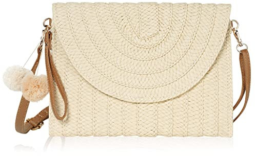 Aucuu Pochette en Paille pour Femme, Pochette d'embrayage avec Bandoulière Réglable, Sac à bandoulière Tissé à La Main Vintage Sacs à Main d'été Plage