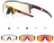 KAPVOE Photochromatische Selbsttönend Fahrradbrille TR90 Rahmen für Herren Damen Klar Sportsonnenbrille Sport Radfahren MTB Radbrille Fahren Sportbrille Baseball Laufen Rot Schwarz 08