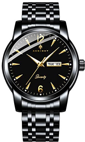 BY BENYAR AKNIGHT Klassische Herren Armbanduhr, Chronographen Quarzuhr Herrenuhren, Minimalistisches Analoges Zifferblatt Mit Datumsanzeige, 30M Wasserdicht, Elegantes Geschenk für Männer