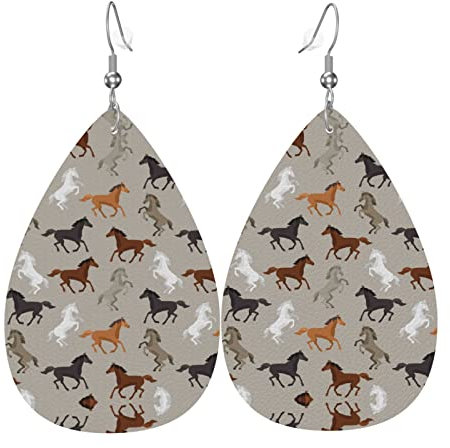 Blaue Kunstleder-Ohrringe für Damen, Tropfenform, baumelnde Ohrringe, Schmuck, Geschenk, leicht, Einheitsgröße, Leder, Sodalith, One Size, Leder, Sodalith