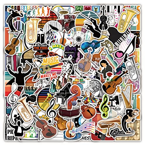 100 Stück Orchestra Aufkleber für Wasserflaschen, Skateboard, Gepäck, Computer, Sammelalbum, Auto Aufkleber süße Laptop Aufkleber für Kinder, Teenager und Erwachsene