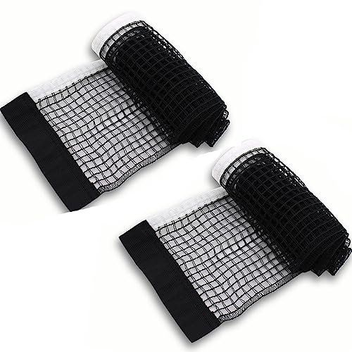 Qingriver 2 Stück Ersatz Tischnetz, Tragbares Tischtennisnetz, Tischtennisnetz Ersatz-Netz,Tischtennis Spielen Drinnen und Draußen 178 * 15cm (Schwarz)