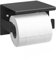 Auxmir Portarrollos Papel Higienico, Portarrollos Baño Adhesivo, Acero Inoxidable, Porta Rollos de Papel Higienico con Estante de Almacenamiento, Soporte Papel Higienico para Cocina, Baño, Negro