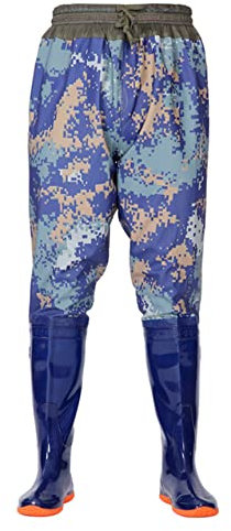 Waders Ultra Alti 110 Cm Scarpe Pesca Cintura in Vita Elasticizzata Pantaloni Antipioggia Alti Calzature Resistenti All'acqua Salopette Stivali Gomma Per Uomini E Donne Pesca E Caccia,Blu,38EU