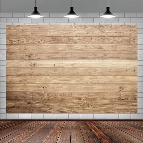 2.1x1.5m Sfondo legno Muro di legno rustico Marrone Tavola di legno vintage Sfondo fotografico Neonato Baby Shower Festa di compleanno Torta Decorazioni da tavola Banner Photo Booth Puntelli