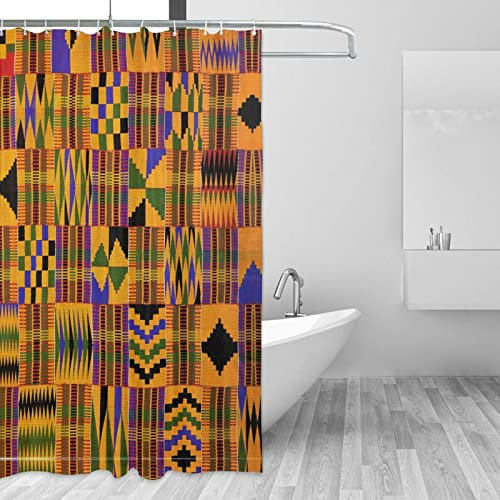 FJAUOQ Ensemble de rideaux de douche imperméables à motif ethnique africain avec 12 crochets - 183 x 183 cm