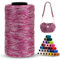 LEREATI Cordino per Borse Uncinetto Filo Macrame 1mm x 230m Macrame Corda Colorata Cordoncino per Borse a Uncinetto, Arazzo da Parete, Acchiappasogni, Fai da Te (Bianco-Rosa)