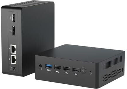 WEIDIAN FM8 Mini PC N100 CPU Alder Lake de 12.a generación (hasta 3,40 GHz) Computadora pequeña Win 11, 8G LPDDR5 128G NVME SSD Office Mini Desktop PC Support 4K 2*Display/2*LAN/4*USB/WiFi5/BT4.0/VESA