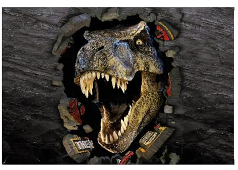 Metallschild Jurassic Park Filmposter Dinosaurier Horror Blechschild Aluminium Plakette Kino TV Film Wohnzimmer Schlafzimmer Kunst Tür Männerhöhle T-Rex Wand Tyrannosaurus D4 fast A4 Größe 280 x 190