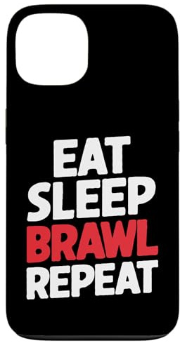 Eat Sleep Brawl Repeat Funny Stars Videospieler Hülle für iPhone 13