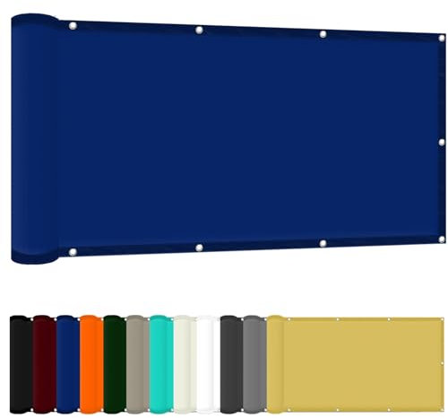 Toldos Exterior Terraza 150 x 400 cm Impermeable Lona de Sombra Rectangular con Protezione UV PES e Accessori di Montaggio para Parque Césped Patio Jardín Terraza Camping, Azul Oscuro