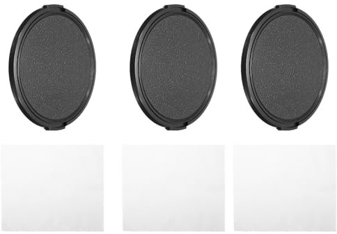 PATIKIL 82mm Lens Cap, 3 Pack Sides Pinch Snap Camera Lens Cover for Front Lens with Cloth, Suitable for 82mm Thread Universal DSLR Lenses for Nikon, for Fujifilm, for Pentax, for Leica