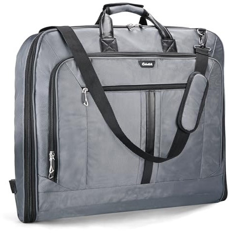 Celvetch Umwandelbarer Kleidersack, Handgepäcktasche für Männer und Frauen, 2-in-1, zum Aufhängen, Koffer, Anzug, Reisetasche, Grau