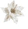 Gdfnmogo 1 x künstliche Glitzer-Blume, Weihnachtsbaumkranz, DIY-Ornamente, Kunstblume für Weihnachten, Neujahr, Hochzeit, Party, Urlaubsdekoration (weiß)