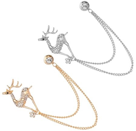 SAFIGLE Niedliches Tier-broschen-set 2-teilig Brosche Abzeichen Kette Modisches Revers Für Anzug Und Party