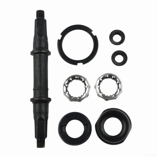 Bottom Bracket Axle Kit for Bicycles Square Hole with Complete Set of Cups and Bearings