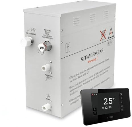 FINNEX Premium Sauna Steam Generator | Personal Shower Spa Kit with Wi-Fi & Bluetooth | Waterproof Sauna Combo with Control Panel, Lighting & Aromatherapy (9.0kw)